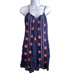 Letarte Crochet‎ Floral Flowy Dress Indian Cotton Size XS Summer Party Hamptons